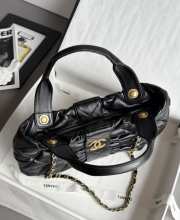 Uubags Chanel Mini Bow Bag Shiny Lambskin & Gold-Tone Metal In Black 18x26x5cm - 3