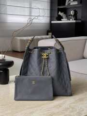 Uubags Chanel 25 medium handbag canvas & gold metal in grey 40x30x15cm - 1