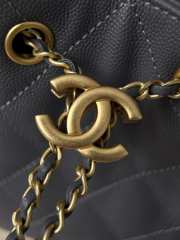 Uubags Chanel 25 medium handbag canvas & gold metal in grey 40x30x15cm - 4