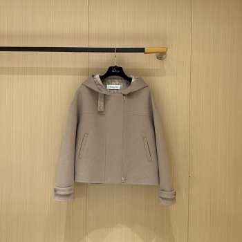 Uubags Dior Hooded Jacket in Beige Wool and Cashmere