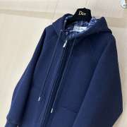 Uubags Dior Hooded Jacket in Navy Blue Wool and Cashmere - 6