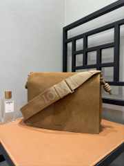 Uubags Loewe Flamenco satchel in suede calfskin brown 34x12x24cm - 6