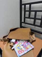 Uubags Loewe Flamenco satchel in suede calfskin brown 34x12x24cm - 2