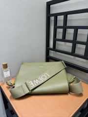 Uubags Loewe Flamenco satchel in suede calfskin green 34x12x24cm - 4