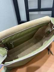 Uubags Loewe Flamenco satchel in suede calfskin green 34x12x24cm - 2