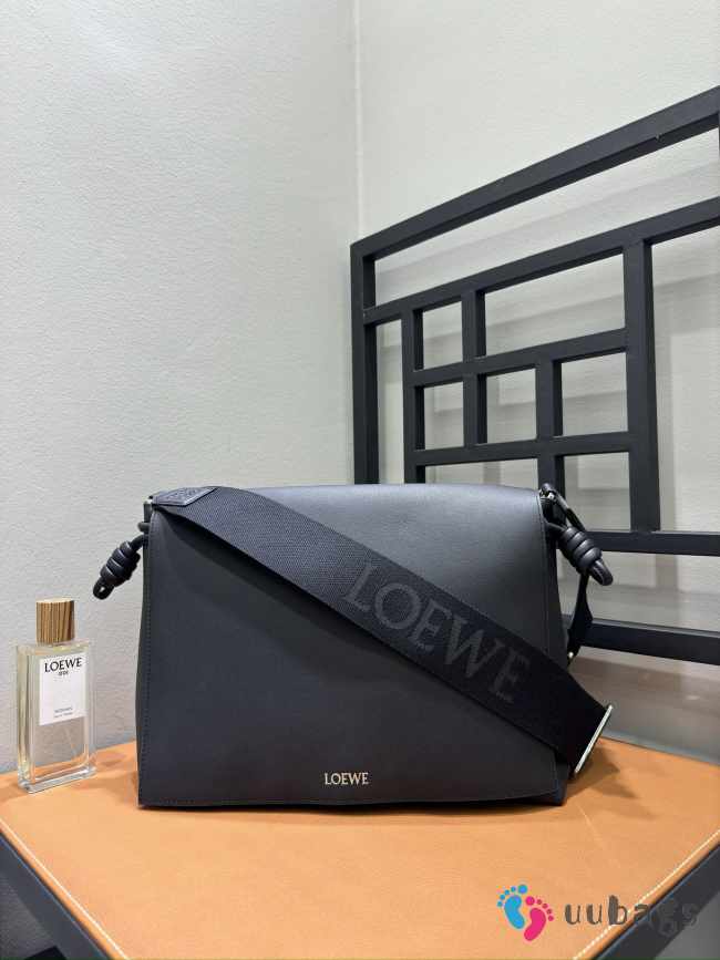 Uubags Loewe Flamenco satchel in suede calfskin black 34x12x24cm - 1