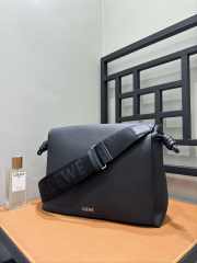 Uubags Loewe Flamenco satchel in suede calfskin black 34x12x24cm - 6