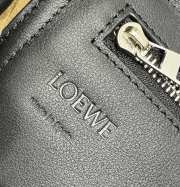 Uubags Loewe Flamenco satchel in suede calfskin black 34x12x24cm - 4