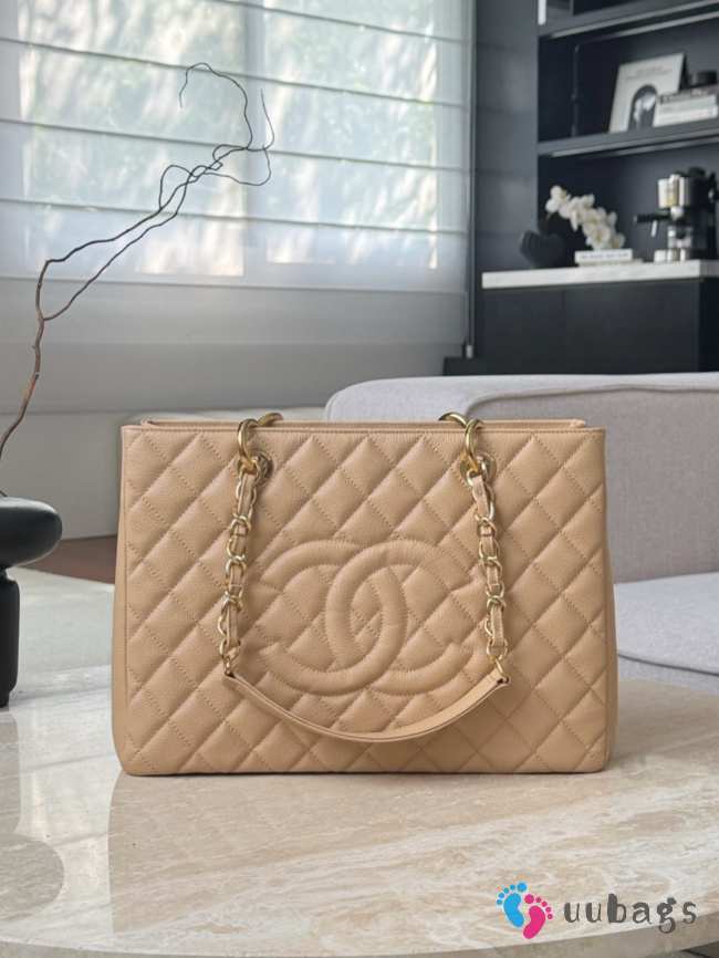 Uubags Chanel Grand Shopping Tote Bag In Beige 33.5x24x12.5cm - 1