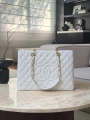 Uubags Chanel Grand Shopping Tote Bag In White 33.5x24x12.5cm - 5