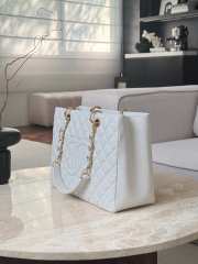 Uubags Chanel Grand Shopping Tote Bag In White 33.5x24x12.5cm - 4