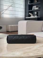 Uubags Chanel large flap bag with handle suede, shiny lambskin & gold metallic in beige & black 18x29x8cm - 5