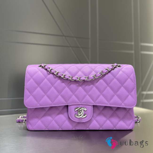 Uubags Chanel Classic Flap Bag Caviar Leather With Silver Hardware In Light Purple 25cm - 1