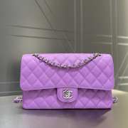 Uubags Chanel Classic Flap Bag Caviar Leather With Silver Hardware In Light Purple 25cm - 1