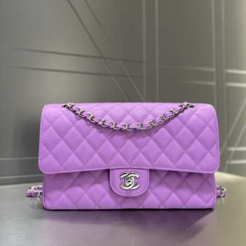 Uubags Chanel Classic Flap Bag Caviar Leather With Silver Hardware In Light Purple 25cm