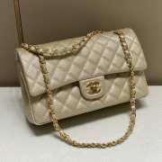 Uubags Classic Flap Bag Quilted Gold Metallic Caviar Leather 25cm - 1