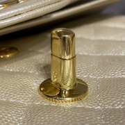 Uubags Classic Flap Bag Quilted Gold Metallic Caviar Leather 25cm - 5