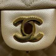 Uubags Classic Flap Bag Quilted Gold Metallic Caviar Leather 25cm - 6