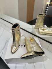 Uubags Givenchy Shark Lock Wedge Boots in Gold Metallic Snakeskin Embossed Leather - 4