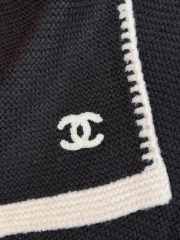 Uubags Chanel Cashmere Blend Knit CC Scarf Black & White - 4