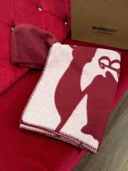 Uubags Burberry Logo Jacquard Wool Cashmere Cape In Red - 2