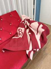 Uubags Burberry Logo Jacquard Wool Cashmere Cape In Red - 4