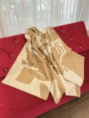 Uubags Burberry Logo Jacquard Wool Cashmere Cape In Beige - 4