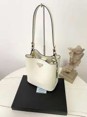 Uubags Prada Panier Saffiano Leather Bag In White 21.5x22.5x13cm - 6