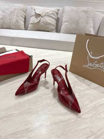 Uubags Christian Louboutin Patent Leather Slingback Pumps In Red