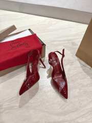 Uubags Christian Louboutin Patent Leather Slingback Pumps In Red - 6