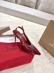 Uubags Christian Louboutin Patent Leather Slingback Pumps In Red - 5