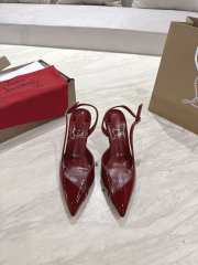 Uubags Christian Louboutin Patent Leather Slingback Pumps In Red - 2
