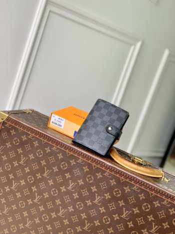 Uubags Louis Vuitton R20706 Notebook Cover Small Size Black Damier Azur 10x14.5x2cm