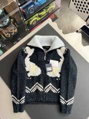 Uubags Louis Vuitton 1AIMB3 Knitted Jacket In Dark Navy Blue - 1