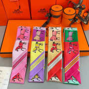 Uubags Hermes Horse Print Twilly Scarf 5x86cm - 4