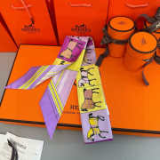 Uubags Hermes Horse Print Twilly Scarf 5x86cm - 2