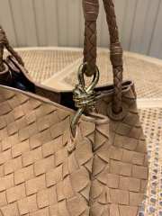 Uubags Bottega Veneta Parachute Intrecciato suede leather shoulder bag in amber 29.5x17.5x18.5cm - 6