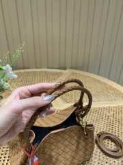 Uubags Bottega Veneta Parachute Intrecciato suede leather shoulder bag in amber 29.5x17.5x18.5cm - 3