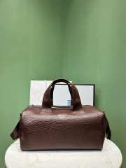 Uubags Prada Small Nappa Leather Duffle Bag In Dark Brown 35x17.5x17.5cm - 1