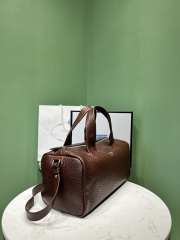 Uubags Prada Small Nappa Leather Duffle Bag In Dark Brown 35x17.5x17.5cm - 5