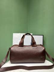 Uubags Prada Small Nappa Leather Duffle Bag In Dark Brown 35x17.5x17.5cm - 4