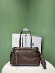 Uubags Prada 1BG596 Explore medium nappa leather tote bag in dark brown 31x17x11cm - 2