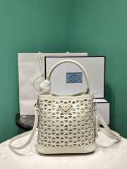 Uubags Prada Mini Panier Leather Tote Bag In White 18x17x10.5cm - 1