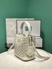 Uubags Prada Mini Panier Leather Tote Bag In White 18x17x10.5cm - 5