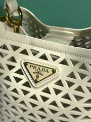 Uubags Prada Mini Panier Leather Tote Bag In White 18x17x10.5cm - 4