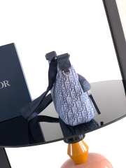 Uubags Small Rider Soft Hobo Bag Blue Dior Oblique Jacquard and Grained Calfskin 25x22x9cm - 5