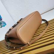 Uubags Prada Buckle small leather handbag with belt in brown 32x23x11cm - 2