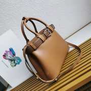 Uubags Prada Buckle small leather handbag with belt in brown 32x23x11cm - 5