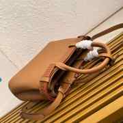 Uubags Prada Buckle small handbag croc-embossed leather trim with belt in caramel 32x23x11cm - 6