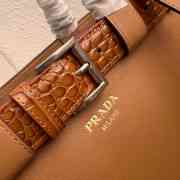 Uubags Prada Buckle small handbag croc-embossed leather trim with belt in caramel 32x23x11cm - 4